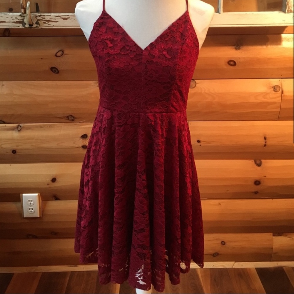 Maroon lace Urban Outfitters dress